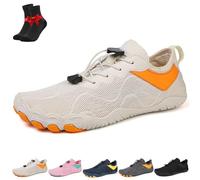 Glyde Haven Barefoot Shoes, Glydefootwear Strength & Grip Barefoot Shoes, Wide Toe Non-Slip Water Shoe Unisex(Beige,8.5 UK)
