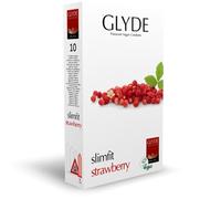 Glyde Ultra Slimfit Strawberry Flavour Vegan Condoms, 100 g