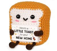 Glydein A Little Toast to Your New Home - Mini Handmade Crochet Toast, Funny Housewarming Gifts New Home New Apartment, House Warming Gifts New House for Women Men Friend