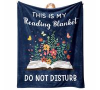 Glydein Book Lovers Gifts for Women Men, Flannel Soft Book Reading Blanket Decor, Reader Gifts for Birthday, Reading Accessories, Bookish Bookworm Gift - 50'' x 60'' - Purple
