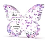 Glydein Butterfly Acrylic Plaque Decor Thank You