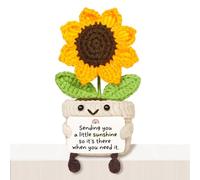 Glydein Get Well Soon Gifts for Women After Surgery, Handmade Positive Sunflower Crochet Decor, Surgery Recovery Breast Cancer Care Gifts, Thinking of You Feel Better Gift for Women