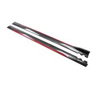 GLYGLY Car Side Skirt Extension for Audi TT 2 Seats MK2 2007-2014, Carbon Fiber Look Red ABS Side Skirts