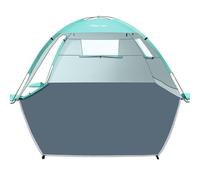 Glymnis Beach Tent Large for 3-4 Person, Portable UV Protection Beach Sun Shelter Lightweight Sun Shade Tent for Beach, Garden, Fishing, Picnic