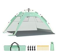 Glymnis Pop Up Beach Tent 3-4 Person Instant Pop Up Automatic Beach Tent UV Protection with Side Door, Easy Setup Portable Sun Shelter for Garden, Fishing, Picnic