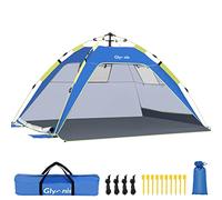 Glymnis Pop Up Beach Tent 3-4 Person Instant Pop Up Automatic Beach Tent UV Protection with Side Door, Easy Setup Portable Sun Shelter for Garden, Fishing, Picnic