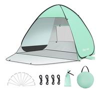 Glymnis Pop Up Beach Tent Small for 1-2 Person/Large for 3-4 Person, UV Protection Beach Sun Shelter with Zipper Porch, Portable Sun Shade Tent for Beach, Garden, Picnic