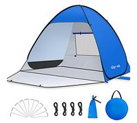 Glymnis Pop Up Beach Tent Small for 1-2 Person/Large for 3-4 Person, UV Protection Beach Sun Shelter with Zipper Porch, Portable Sun Shade Tent for Beach, Garden, Picnic