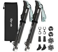 Glymnis Walking Poles 2 Pack Collapsible Walking Poles for Women Men with Quick Lock System, Foldable Hiking Trekking Poles for Senior Trekking, Backpacking