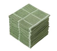 Glynniss Dish Cloths for Kitchen Washing Dishes, Super Absorbent Cotton Terry Kitchen Cloths, Pack of 8 (Green, 12x12 inches)
