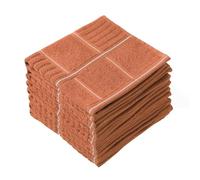 Glynniss Dish Cloths for Kitchen Washing Dishes, Super Absorbent Dish Rags, Cotton Terry Cleaning Cloths Pack of 8 (Rust, 12x12 inches)