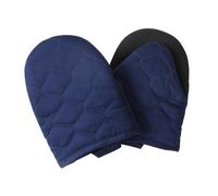 Glynniss Heat Resistant Mini Oven Mitts, 2 Pcs of Short Silicone Oven Mits, Non-Slip Grip Surfaces Kitchen Gloves for Cooking, Machine Washable with Hanging Loops Oven Gloves (5.5x7 inches, Blue)