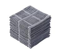 Glynniss Kitchen Dishcloths Super Absorbent Dish Towels 100% Cotton Terry Dish Cloths Pack of 8 (Grey, 12x12 inches)