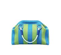 Glyntheum Soft Knit Bucket Bag with Rope Handle, Lightweight Large Capacity Boho Tote, Striped Woven Crochet Handbag for Travel Shopping Beach Daily