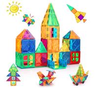 Glyntora Magnetic Building Blocks Magnetic Tiles 50PCS Kids Learning Educational Construction Toys 3 4 5 6 7 8 9 10 11 12 Years Old for Boys Girls
