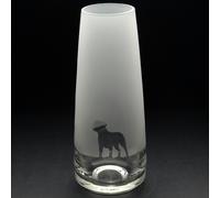 Glyptic Glass Art Border Terrier Dog Glass Bud Vase - Hand Etched/Engraved Gift