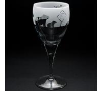 Glyptic Glass Art Capybara Crystal Wine Glass - Hand Etched/Engraved Gift