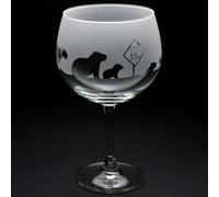 Glyptic Glass Art Capybara Gin Cocktail Glass - Hand Etched/Engraved Gift