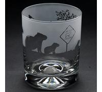 Glyptic Glass Art Capybara Whiskey Tumbler Glass - Hand Etched/Engraved Gift