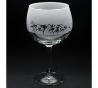 Glyptic Glass Art Farm Animals Gin Cocktail Glass - Hand Etched/Engraved Gift