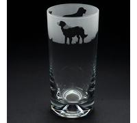 Glyptic Glass Art Golden Retriever Dog Highball Glass - Hand Etched/Engraved Gift