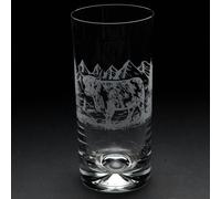 Glyptic Glass Art Highland Cow Highball Glass - Hand Etched/Engraved Gift