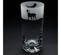 Glyptic Glass Art Jack Russell Dog Highball Glass - Hand Etched/Engraved Gift