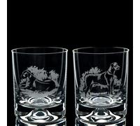 Glyptic Glass Art Rhodesian Ridgeback Dog Whiskey Tumbler Glass - Hand Etched/Engraved Gift - Right