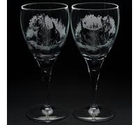 Glyptic Glass Art Scottish Terrier Dog Crystal Wine Glass - Hand Etched/Engraved Gift - Right