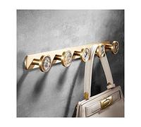 GLYYR Coat Hooks with 5 Hooks, Brass Robe Hook Wall Mounted Coat Hook Rack Brushed Gold Towel Hook Heavy Duty Shower Hook for Kitchen Home, Office, Screw Installation,Color Shell