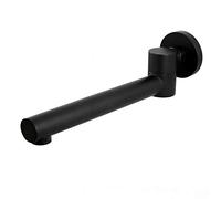 GLYYR Tub Spout Wall Mounted Bath Spout Brass Folding 180° Rotation Round Shower System Spout Bathtub Faucet Spout Non Diverter, G1/2 Connection,Black