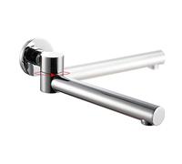 GLYYR Tub Spout Wall Mounted Bath Spout Brass Folding 180° Rotation Round Shower System Spout Bathtub Faucet Spout Non Diverter, G1/2 Connection,Chrome