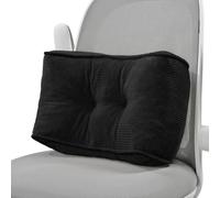 Glyzia Lumbar Support Pillow for Office Chairs, Bite-Size Natural Latex Foam Back Support Pillow for Lower Back Pain Relief, Soft & Support Corduroy Desk Chair Cushion, M, Black