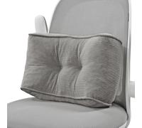 Glyzia Lumbar Support Pillow for Office Chairs, Bite-Size Natural Latex Foam Back Support Pillow for Lower Back Pain Relief, Soft & Support Corduroy Desk Chair Cushion, M, Gray