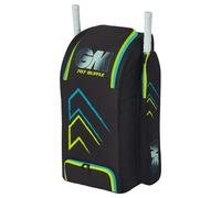 Gunn & Moore GM Cricket Duffle Duffel Bag | 707 | Two Full Size Bat Pockets | Shoe Tunnel | Tough 600 Denier Polyester | Medium - 85 Litres | Black, Cyan & Fluro