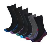 GM Apparel 6 Pairs Men’s Bamboo Non-Elastic Antibacterial Soft Socks - Comfort Moisture-Wicking Wellness Skin-Friendly for Everyday Wear Bright and Colourful (UK- 6-11, DESIGN 1)