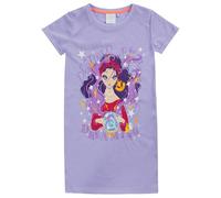 GM Apparel Girls Kids Jersey Nightshirt Nighties Cartoon Printed Summer Sleepwear Nightgown Nighty Short Sleeve for Age 2-13 Years (7-8 Years, Purple)