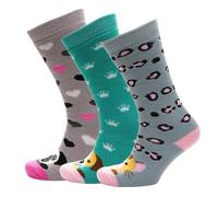 GM Apparel Ladies 3 Pack Novelty Wellington Boot Socks with Animal Designs, Soft Acrylic Blend for Comfort Womens Welly Socks Hiking Walking Thermal Socks Perfect for Outdoor and Everyday Wear