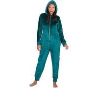GM Apparel Onesies for Women’s, Soft Comfy Fleece Ladies Onesie, Sleep Suit Soft Fleece Hooded Winter Onesie, All-in-One Zip-Up Jumpsuit Pyjama Suit Loungewear (UK M - L, Teal)