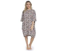 GM Apparel Women’s Baggy Nighty Nightgown Loungewear Sleepwear Night Dress Oversized T Shirt Ladies Nighties Short Sleeved 100% Cotton Nightshirts Night wear With Pockets (Grey Sausage Dog)