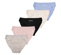 GM Apparel Women’s Knickers | Ladies Cotton High Leg Briefs | 5 Pack Soft, Stretchy & Breathable Knickers | Lightweight, Comfy Everyday Slogan Design Panties (UK - 16, Slogan Design)