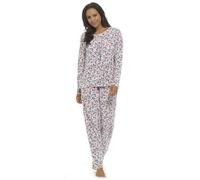 GM Apparel Women’s Pyjama Set - Cozy Polar Fleece Long Sleeve Pajamas with Button Placket - Top and Bottoms Set - Lounge Wear Winter Pjs (10-12, PINK)