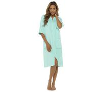 GM Apparel Women’s Zip Up Bathrobe Dressing Gown - 100% Cotton Ladies Terry Towelling Bath Robes - Highly Absorbent Towel Robes (16-18, Mint)
