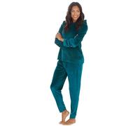 GM Apparel Women's Hooded Fleece Pyjamas Set, Ladies Loungewear with Pockets, Soft Thermal Twosie Set Snuggle Cosy Fluffy Fleece Casual PJs Long Sleeve Pullover Tops for Women and Teens (L, Teal)
