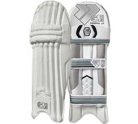 GM | Cricket Batting Pads | Original Ltd Edition | Traditional Cotton & Cane | Small Adult Left Handed - 17" From Top of Instep to Middle of Knee | Approx 2.24 kg per Pair | 1 Pair | White