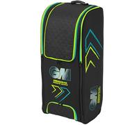 Gunn & Moore GM Cricket Duffel Bag | Original Wheelie Duffle | All-Terrain Wheels | Shoe Tunnel, Two Pad Pockets & Padded Straps | Volume - 126 litres | Tough 600 Denier Polyester | Aion Cyan & Fluro
