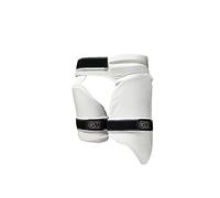 GM | Cricket Thigh Pad Set | Players Edition | Ergonomic Design | Impact Force Reduction Foam | Soft Elasticated Straps | White | Small Adult Right Handed | Gunn & Moore