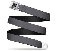 GM General Motors Belt, Seatbelt Buckle, Chevy Logo Charcoal, Grey, 1.5" Wide - Fits Pant Size 32-52