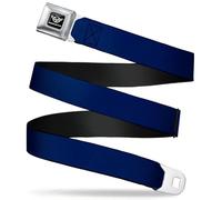 GM General Motors Belt, Seatbelt Buckle, Corvette Logo Navy, Blue, 1.5" Wide - Fits Pant Size 32-52