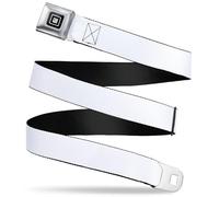 GM General Motors Belt, Seatbelt Buckle, GM Logo White, White, 3.81 cm Wide